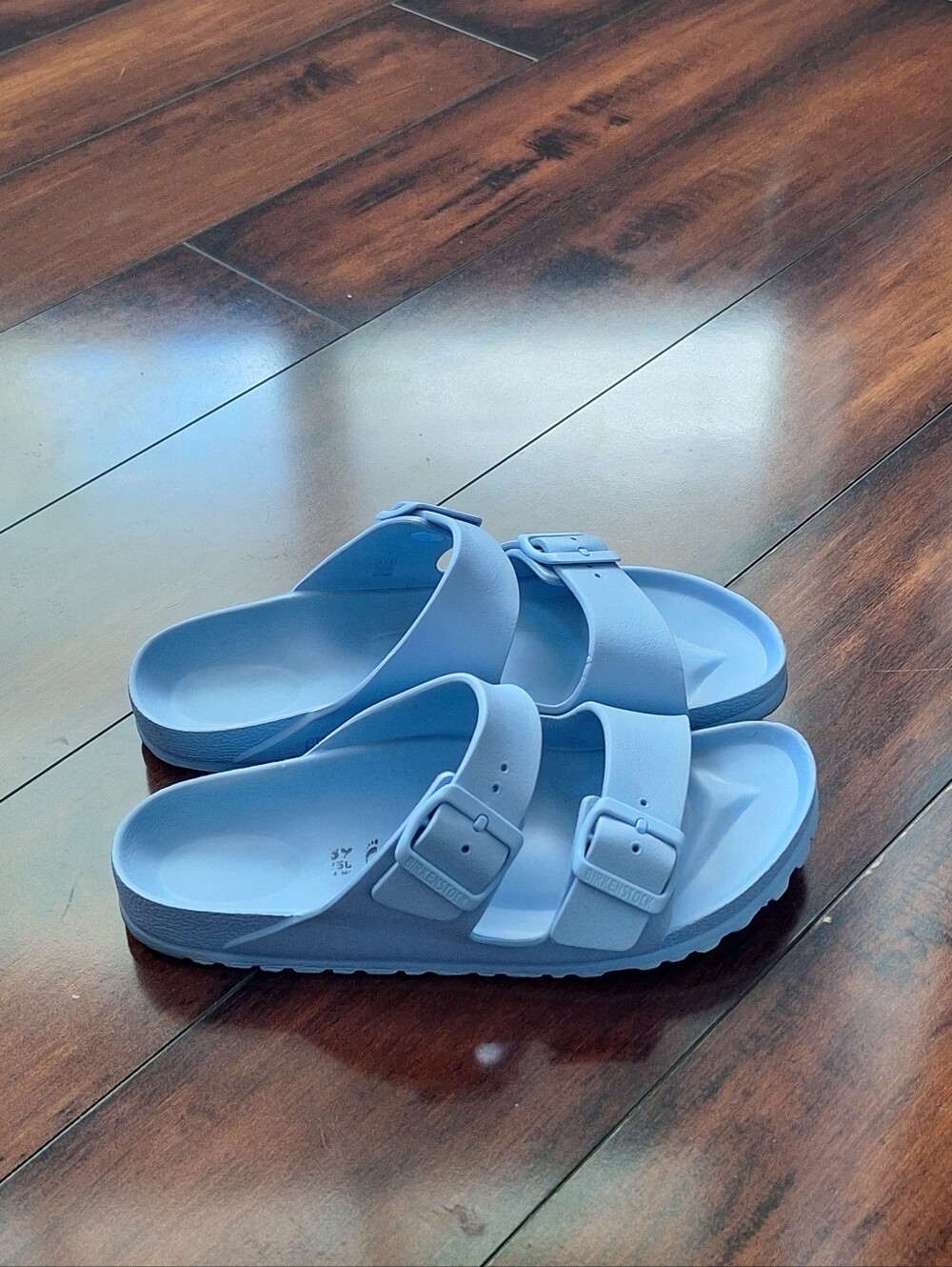 Birkenstock Arizona EVA Sandals Light Blue EU 39 Waterproof Double Strap Slides - Picture 3 of 8